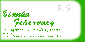 bianka fehervary business card